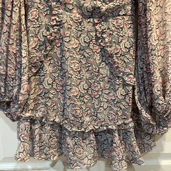 Saints & Secrets Floral Ruffled Balloon Sleeve Dress S - Picture 6 of 10
